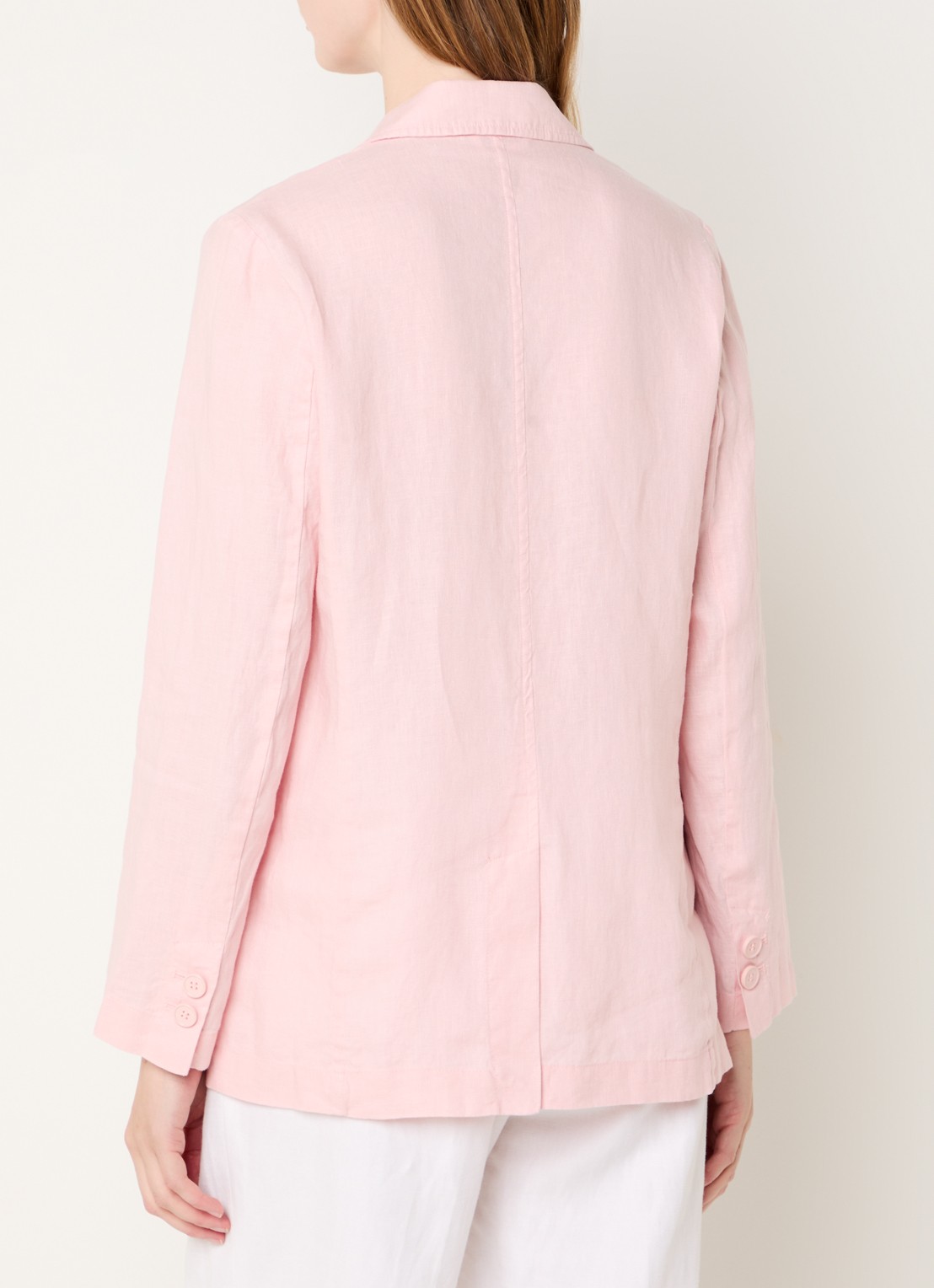 Benetton Blazer van linnen met klepzakken - achterkant 2 roze