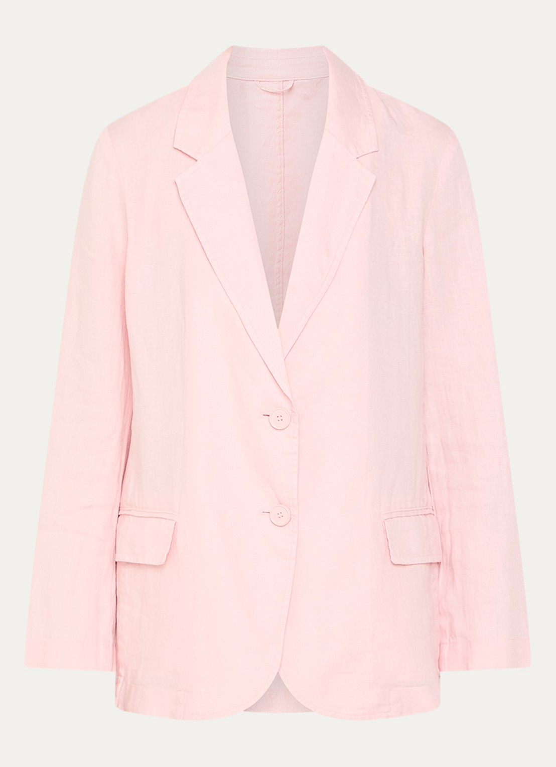 Benetton Blazer van linnen met klepzakken - voorkant 3 roze
