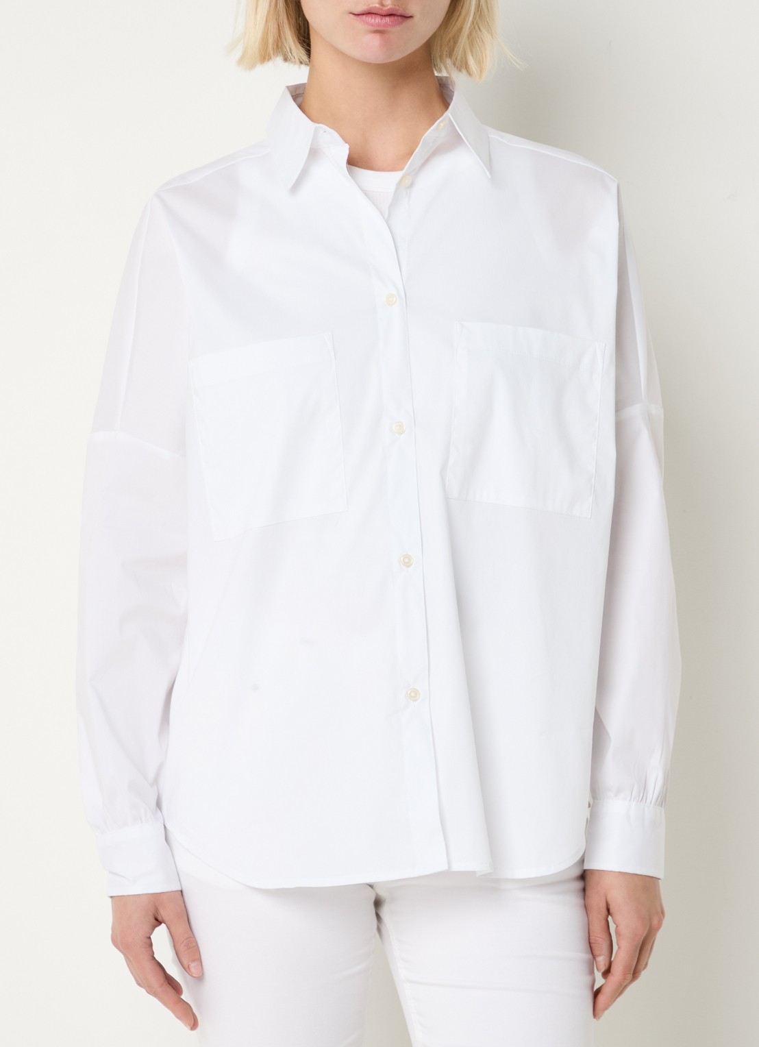 Benetton Blouse met borstzakken - detail 4 gebroken wit
