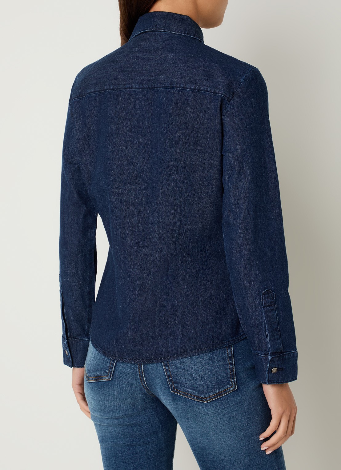 Benetton Blouse met borstzakken - achterkant 4 indigo