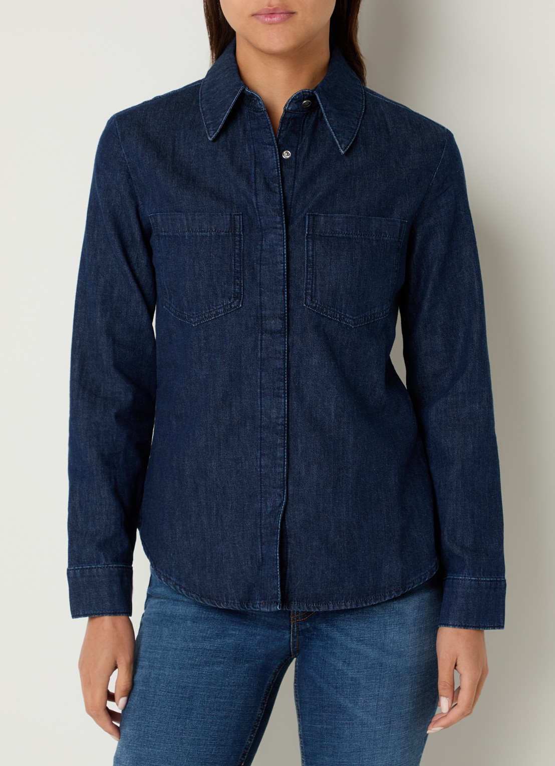 Benetton Blouse met borstzakken - detail 3 indigo