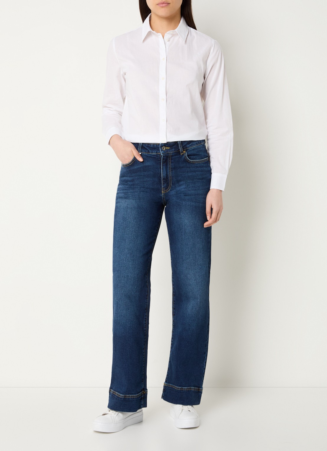 Benetton Blouse met kraag - voorkant 3 wit