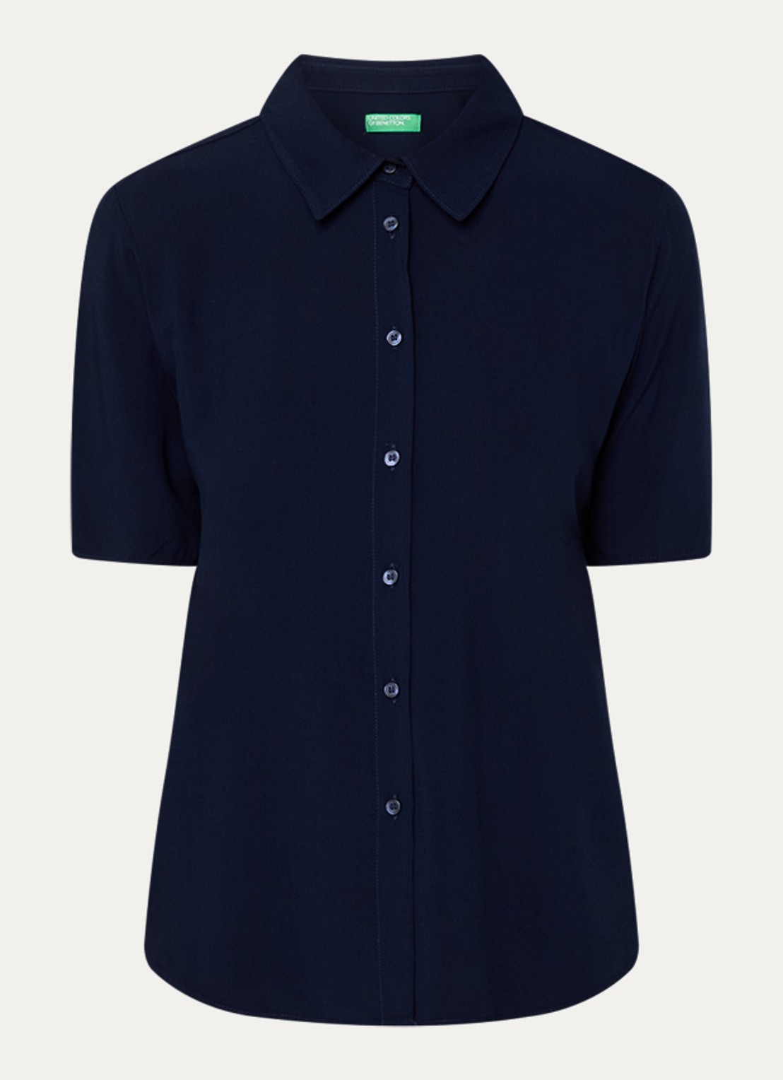 Benetton Blouse met kraag - voorkant 3 blauw