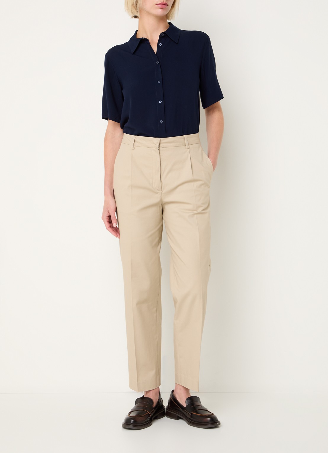 Benetton Blouse met kraag - voorkant 4 blauw