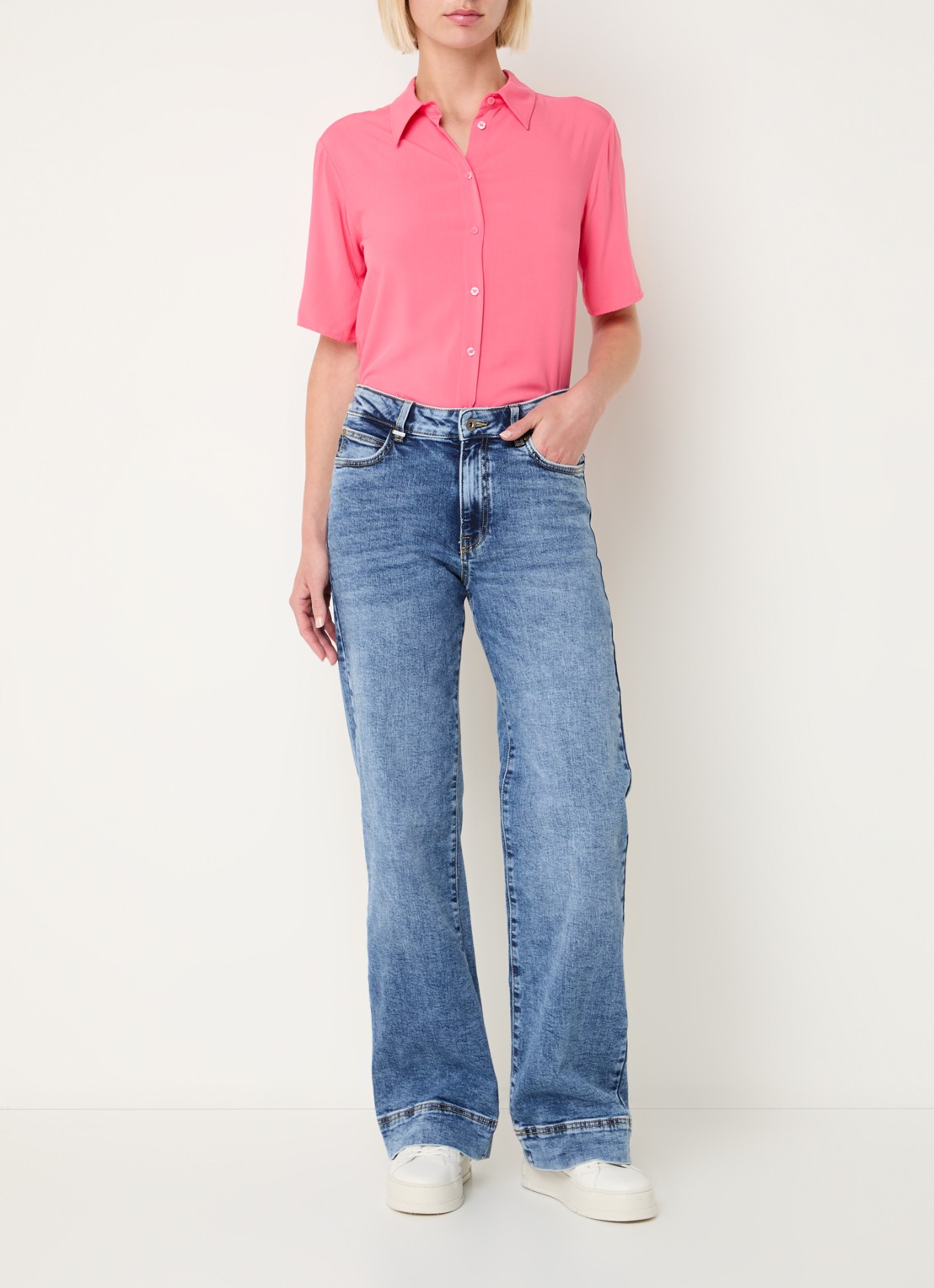 Benetton Blouse met kraag - voorkant 2 rood