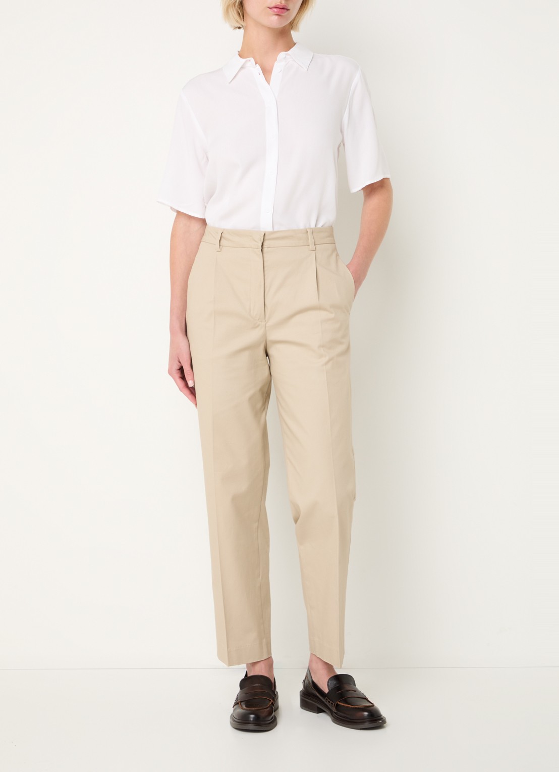 Benetton Blouse met kraag - voorkant 3 gebroken wit