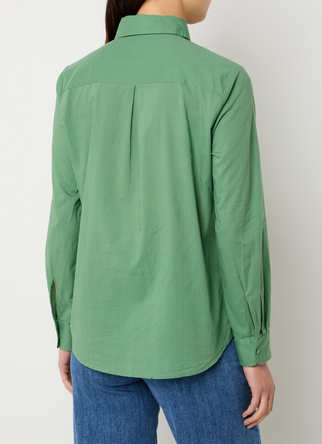 Benetton Blouse met kraag - achterkant olijfgroen