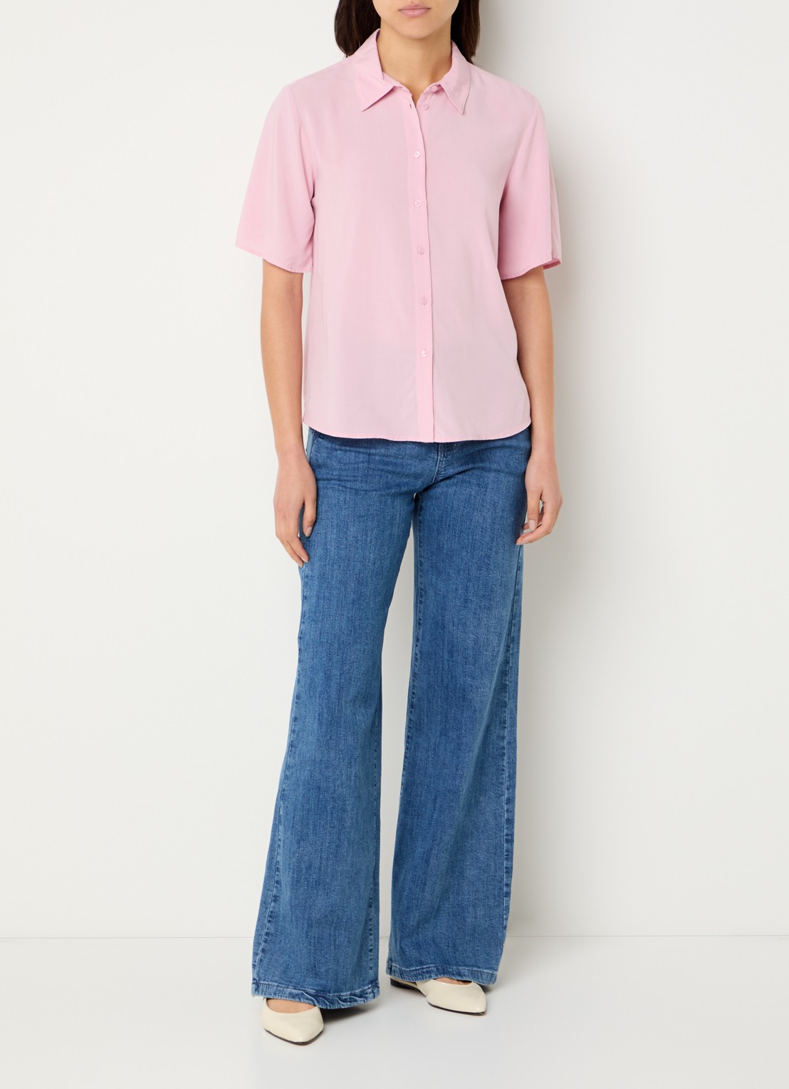 Benetton Blouse met kraag - voorkant 4 lichtroze
