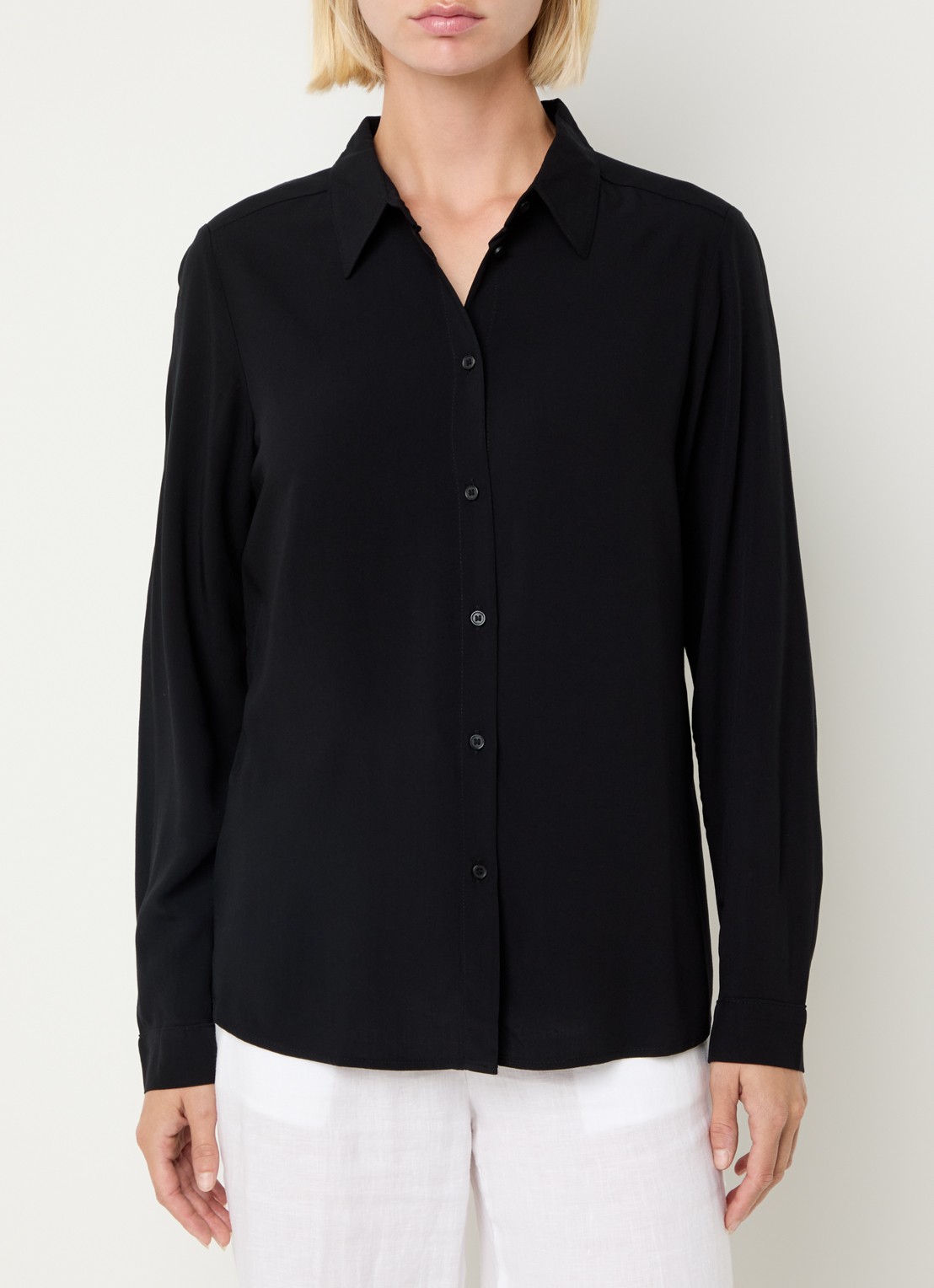 Benetton Blouse met kraag  - detail 4 zwart