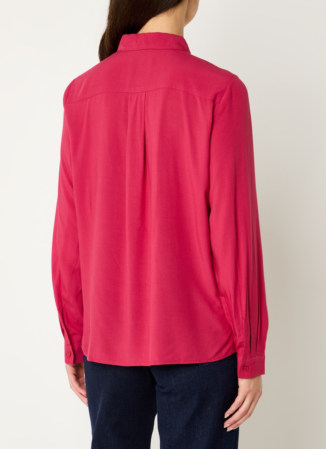 Benetton Blouse met kraag  - achterkant 2 donkerroze