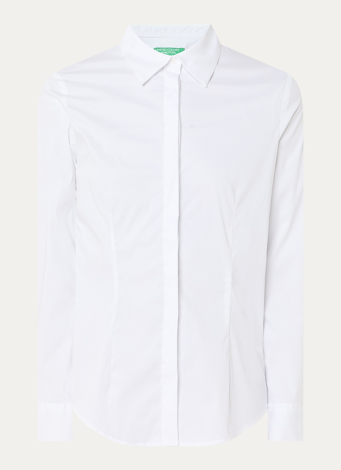 Benetton Blouse met kraag - voorkant 2 wit