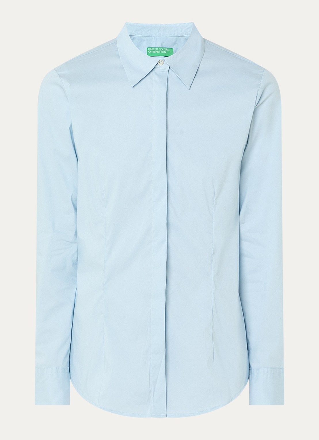 Benetton Blouse met kraag - voorkant 2 lichtblauw