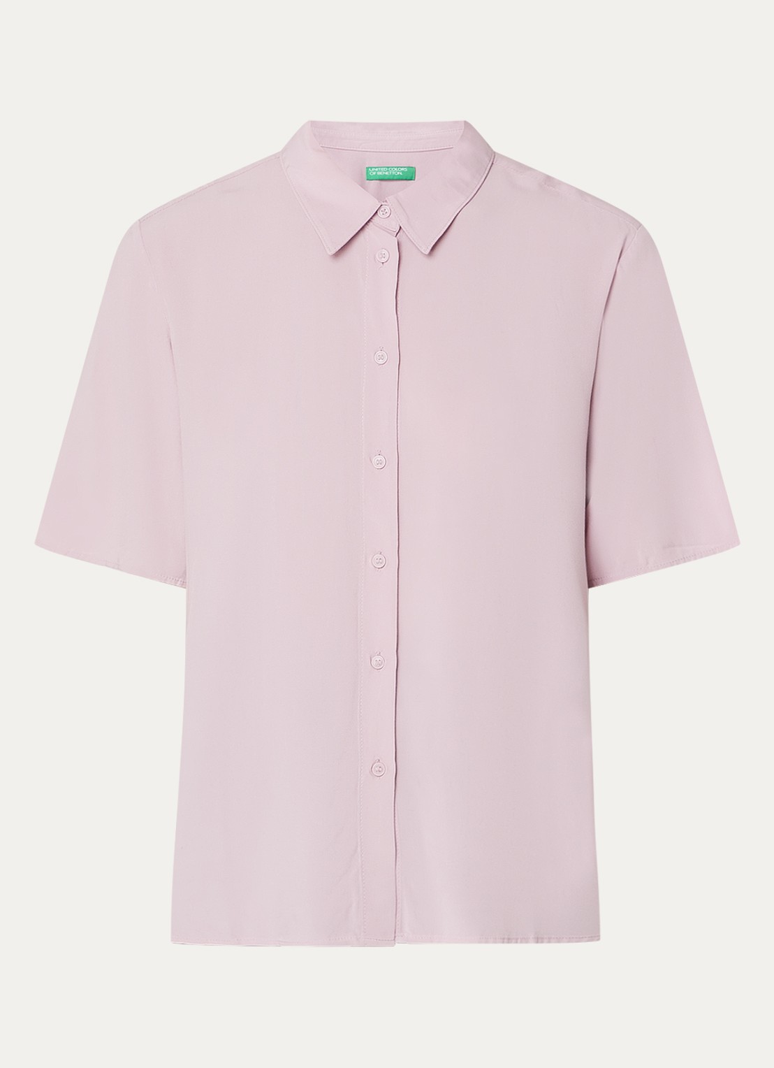 Benetton Blouse met kraag - voorkant 2 roze