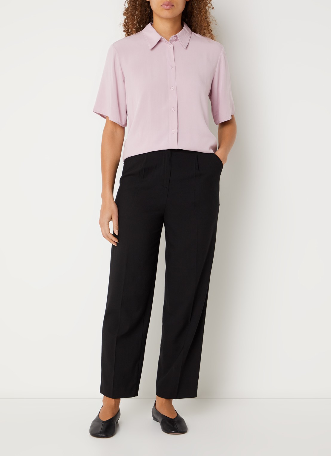 Benetton Blouse met kraag - voorkant 3 roze