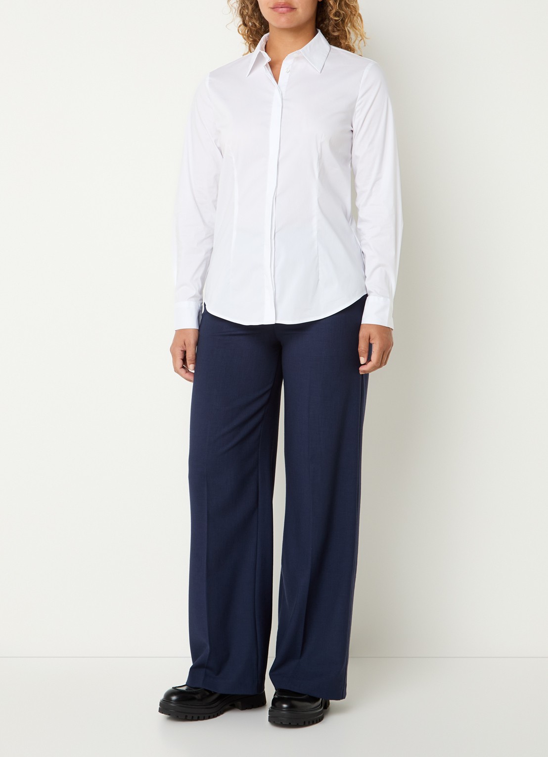 Benetton Blouse met kraag - voorkant 3 gebroken wit