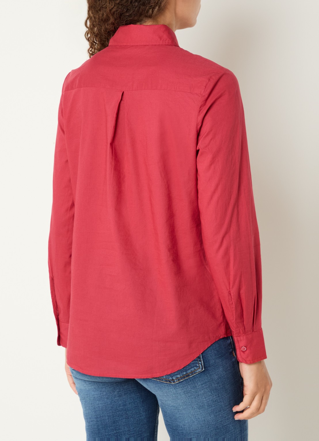 Benetton Blouse met kraag - achterkant koraalrood