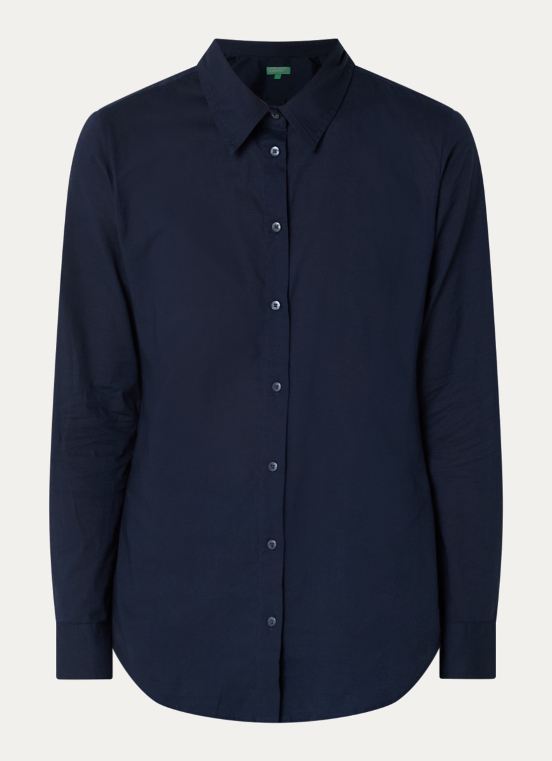 Benetton Blouse met kraag - voorkant 2 donkerblauw
