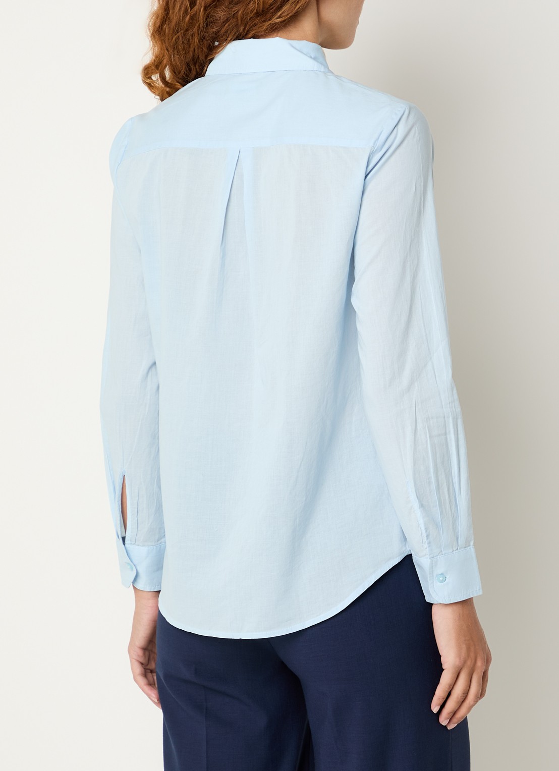 Benetton Blouse met kraag - achterkant 4 blauwgrijs