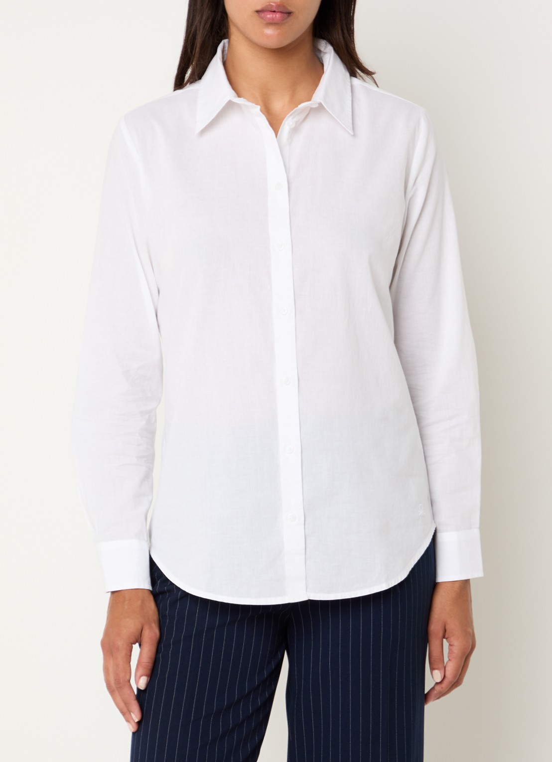 Benetton Blouse met kraag - detail 3 gebroken wit