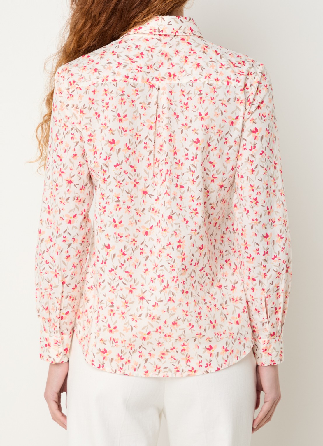 Benetton Blouse met print - achterkant 5 koraalrood