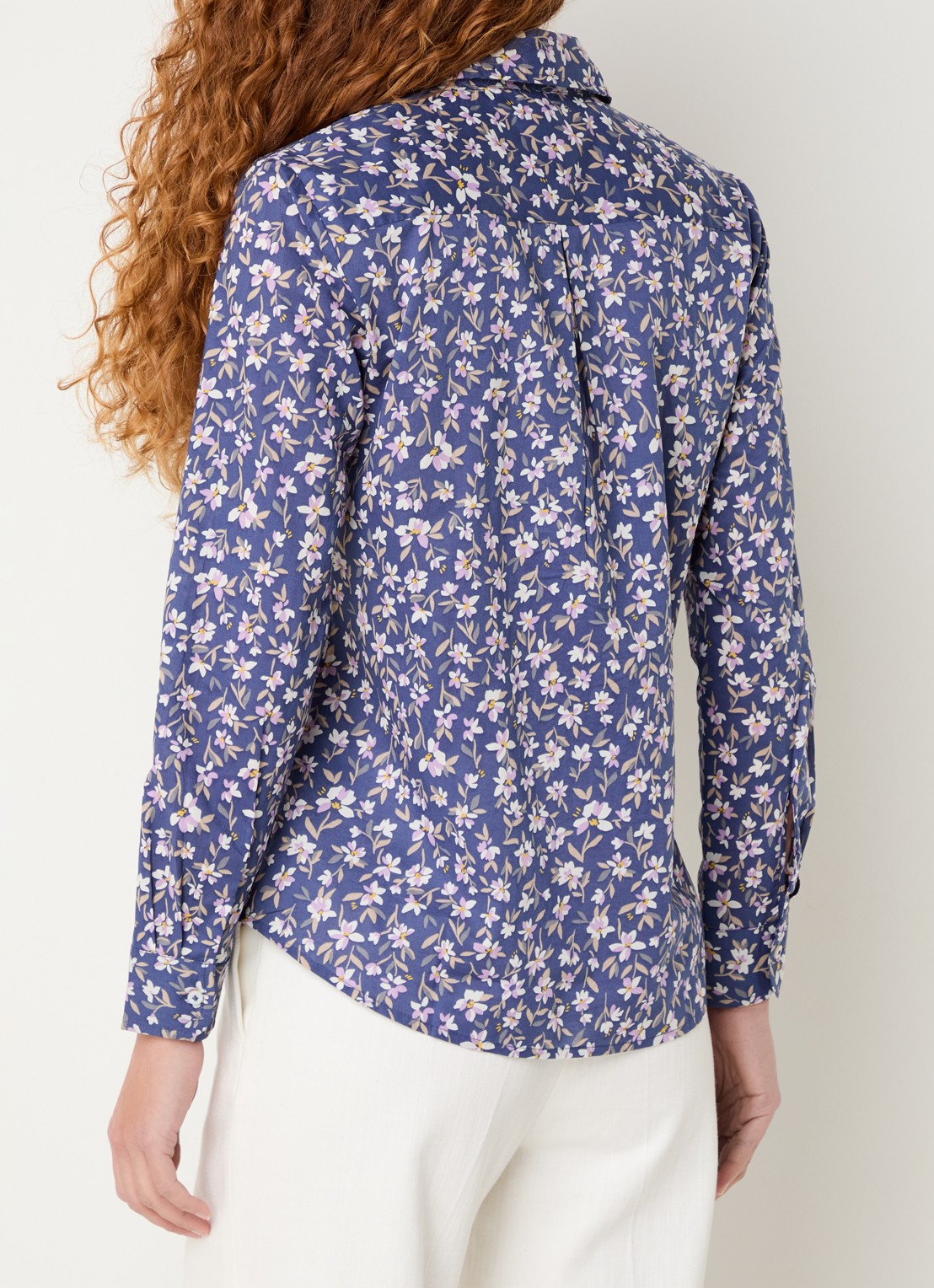 Benetton Blouse met print - achterkant 5 kobaltblauw
