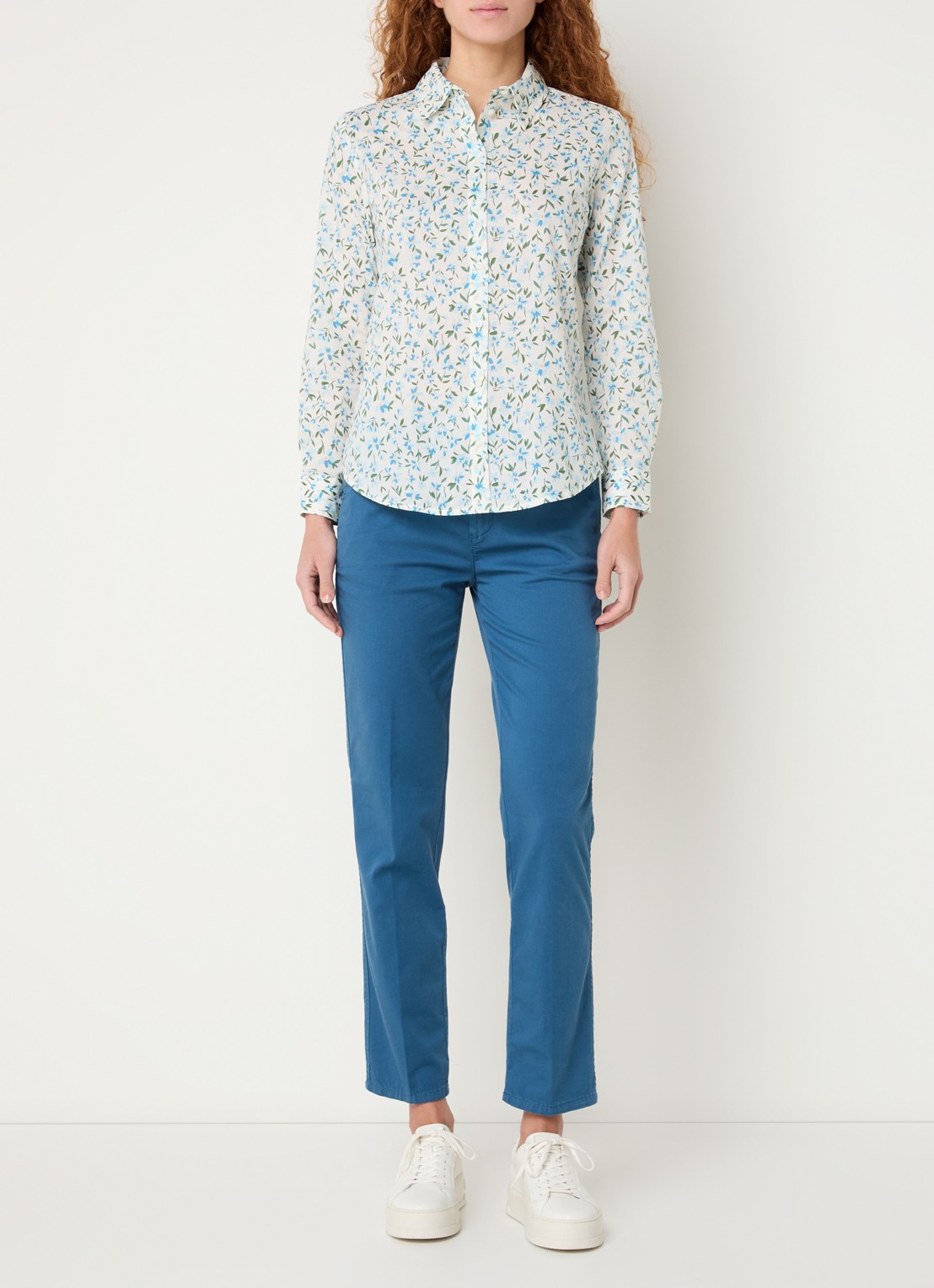 Benetton Blouse met print - voorkant 2 beige