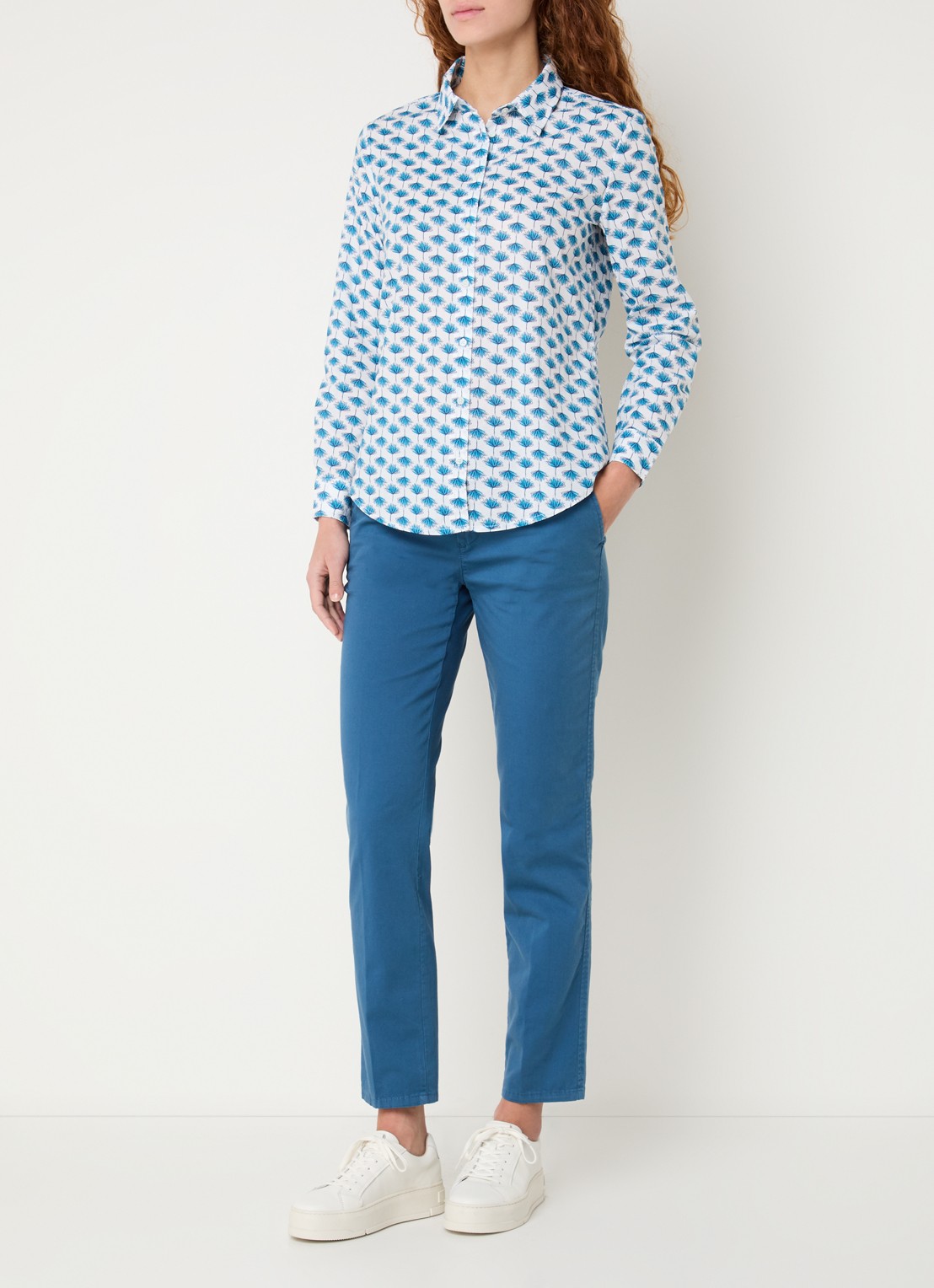 Benetton Blouse met print - voorkant 2 gebroken wit