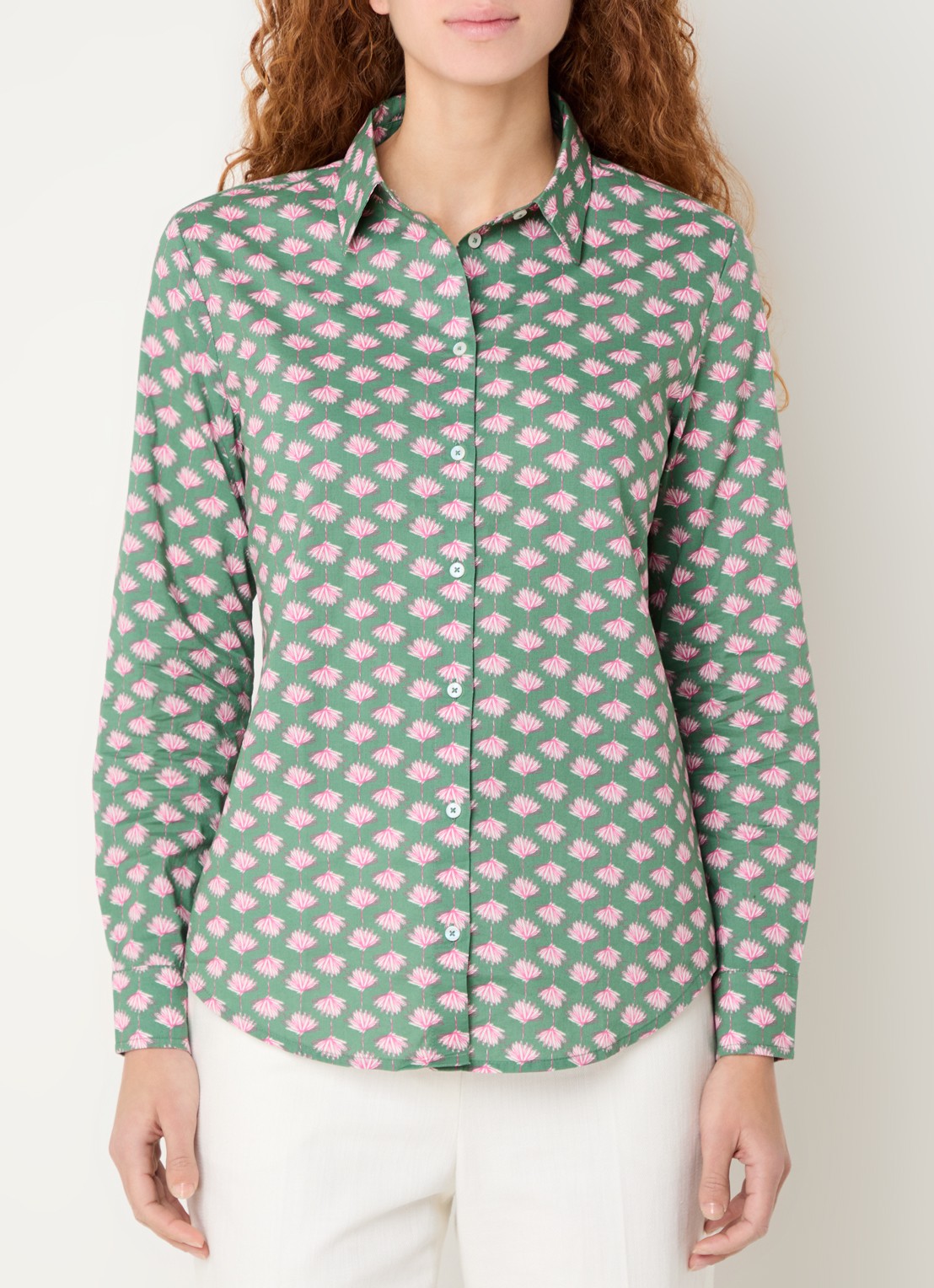 Benetton Blouse met print - detail 4 olijfgroen