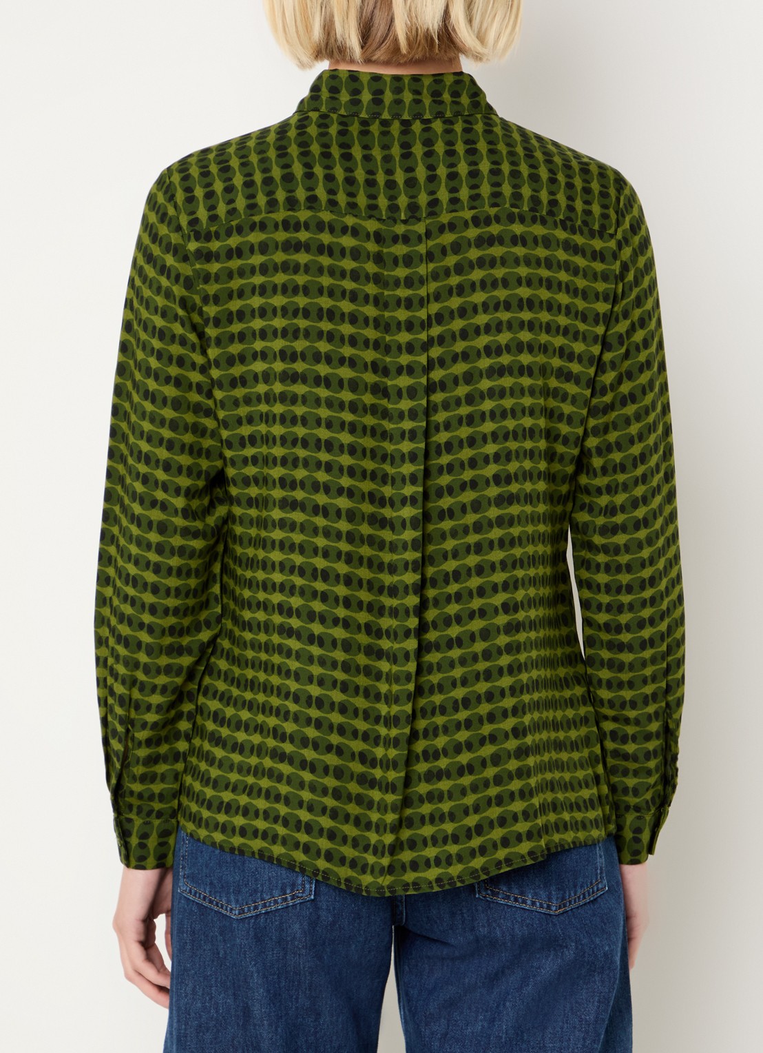 Benetton Blouse met print - achterkant 2 donkergroen
