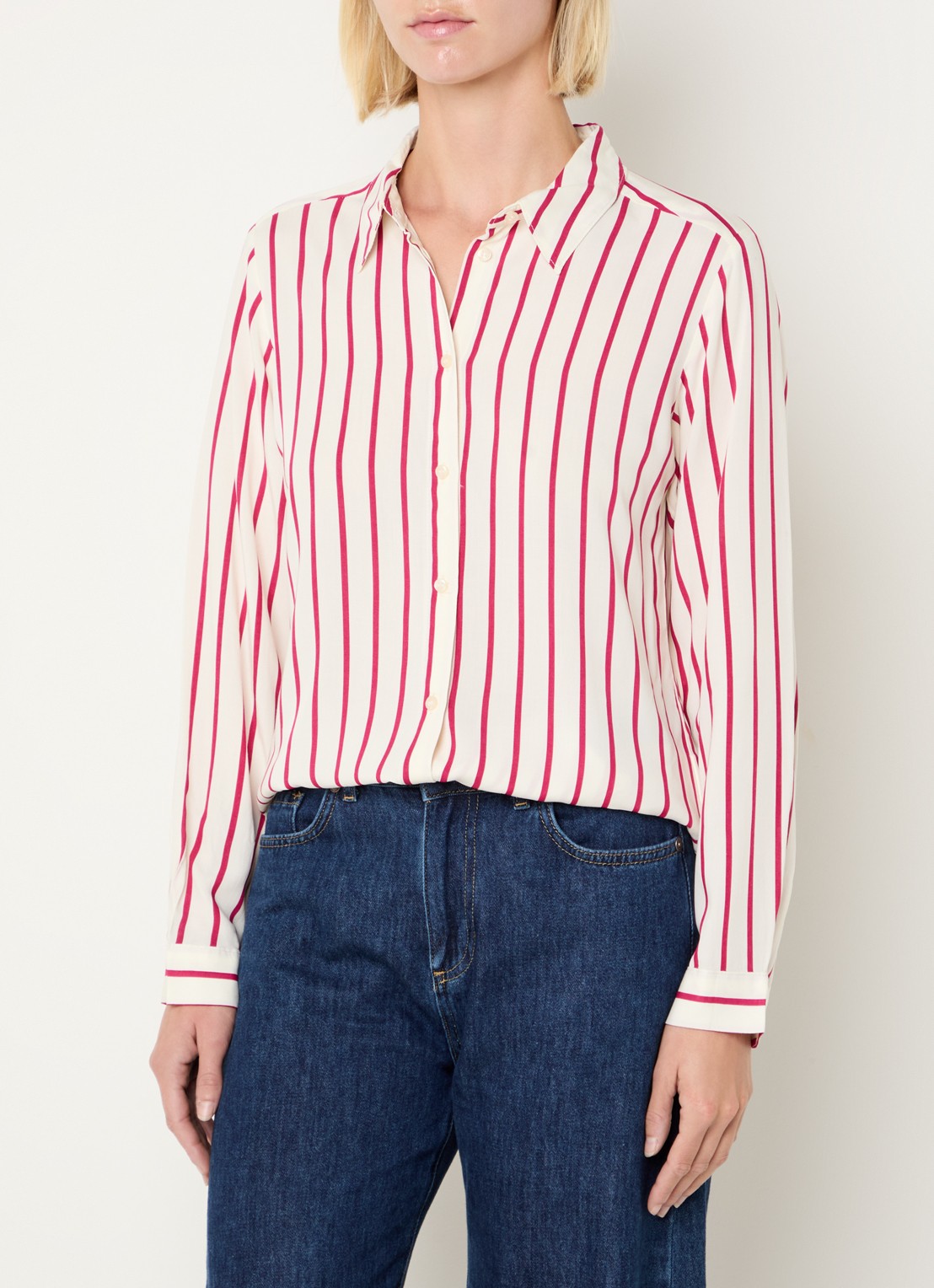 Benetton Blouse met print - detail 4 donkerroze