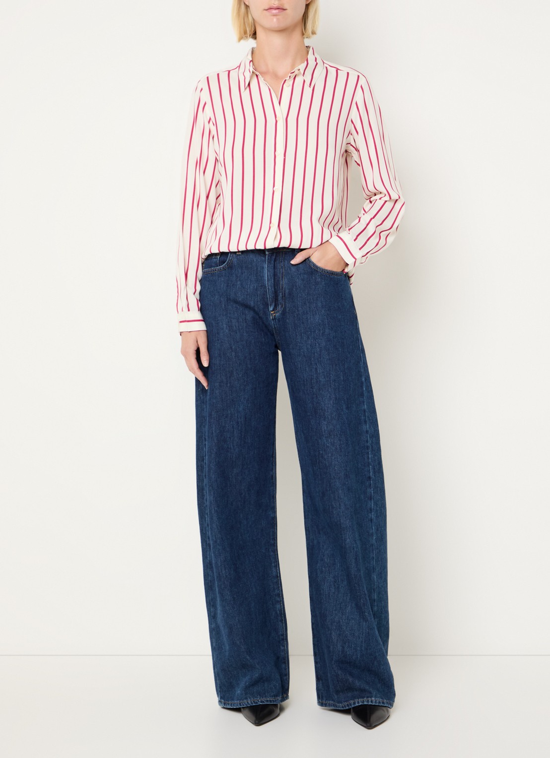 Benetton Blouse met print - voorkant 3 donkerroze