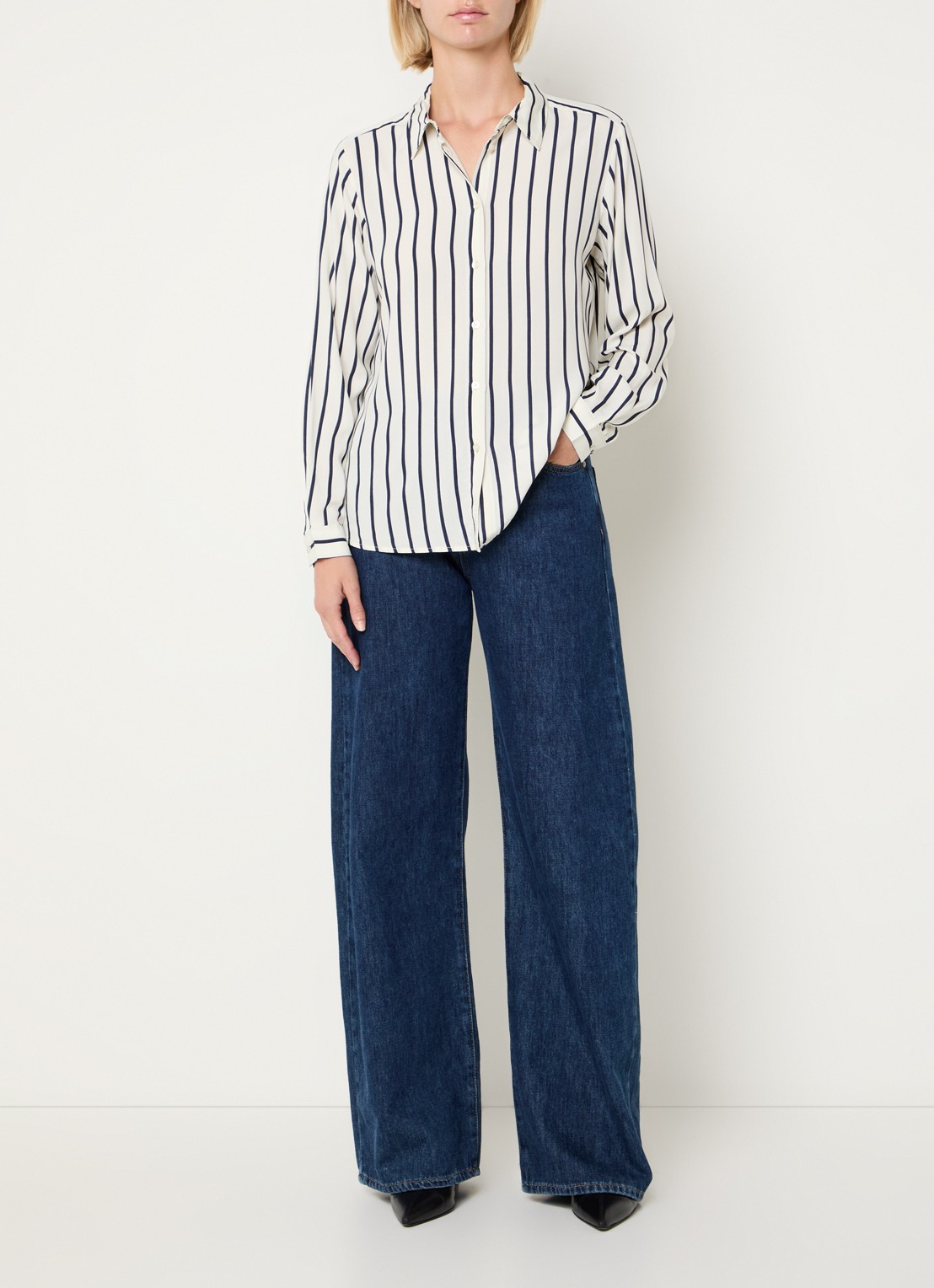 Benetton Blouse met print - voorkant 4 creme
