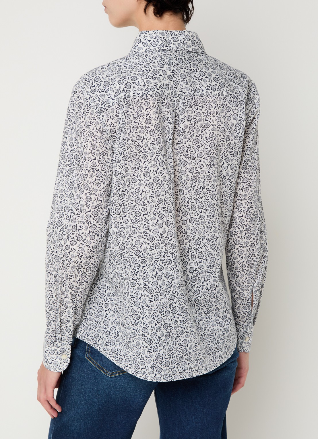 Benetton Blouse met print - achterkant royalblauw