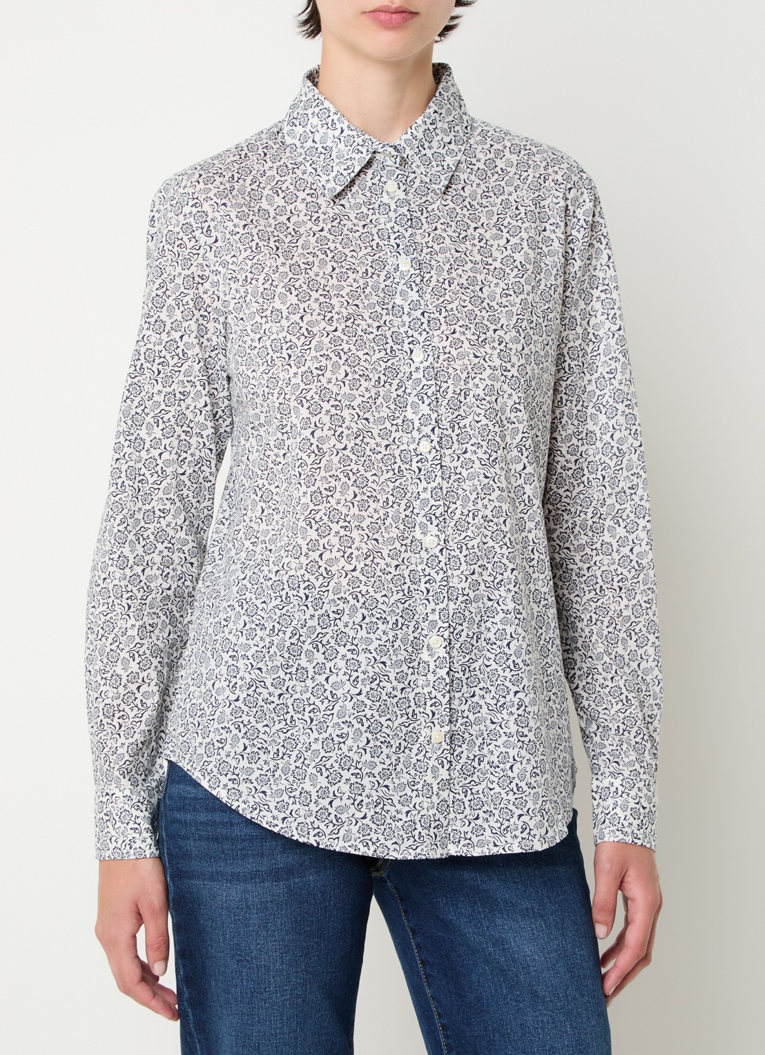 Benetton Blouse met print - detail 4 royalblauw