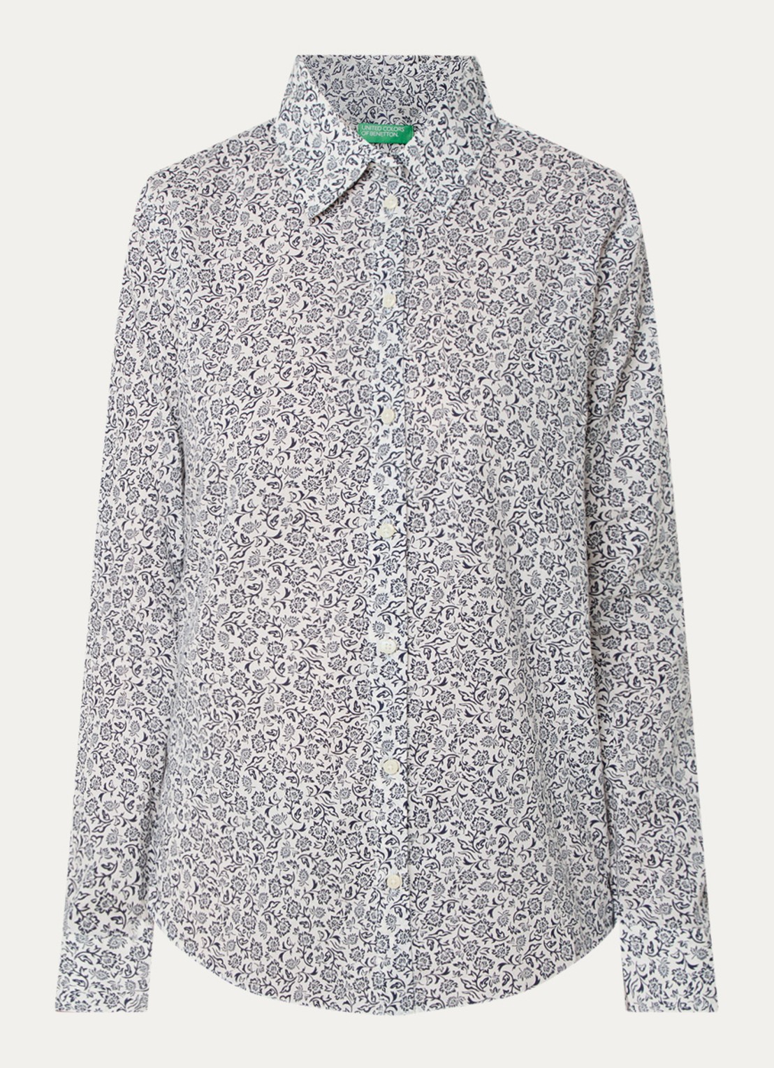 Benetton Blouse met print - voorkant 2 royalblauw