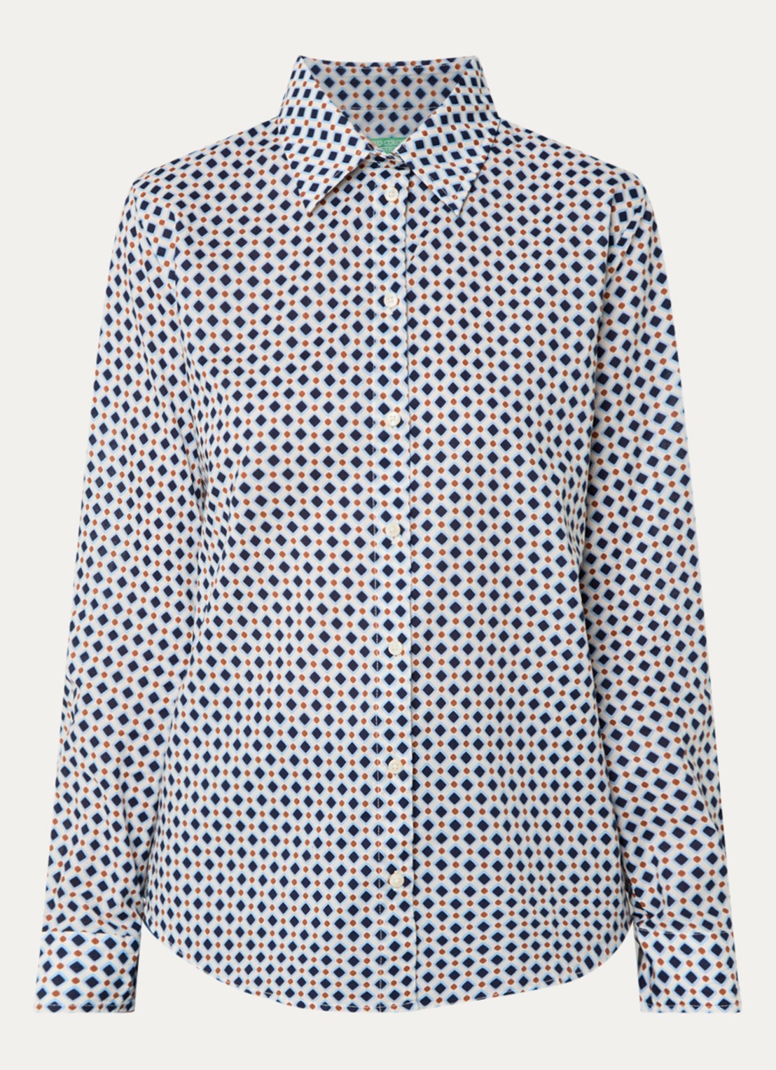 Benetton Blouse met print - voorkant 2 wit