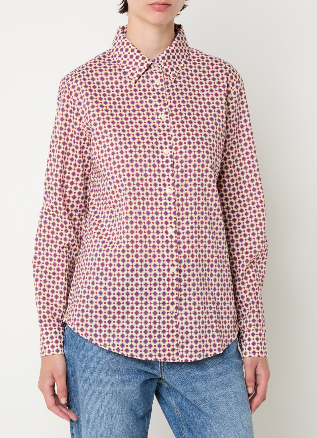 Benetton Blouse met print - detail paars