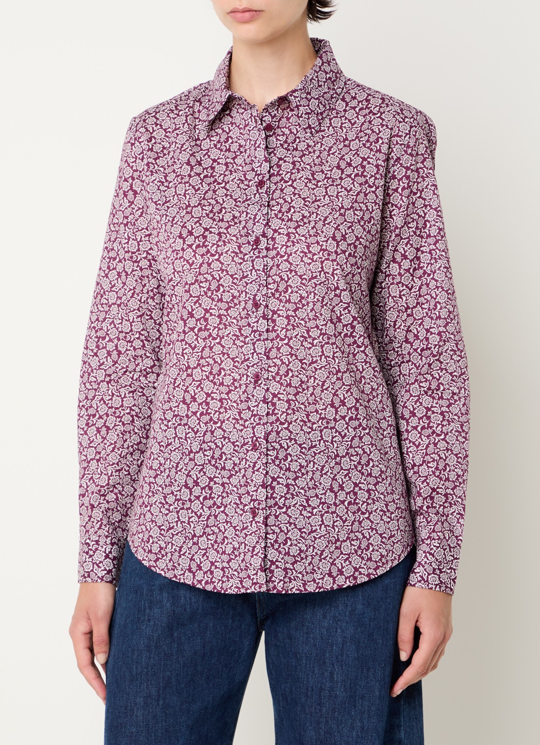 Benetton Blouse met print - detail bordeauxrood