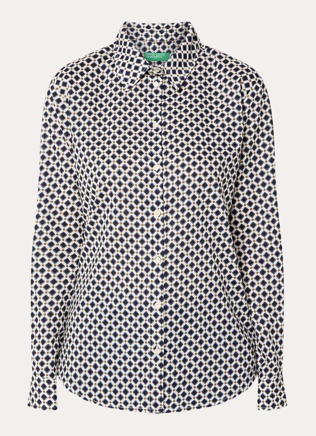 Benetton Blouse met print - voorkant 2 groen