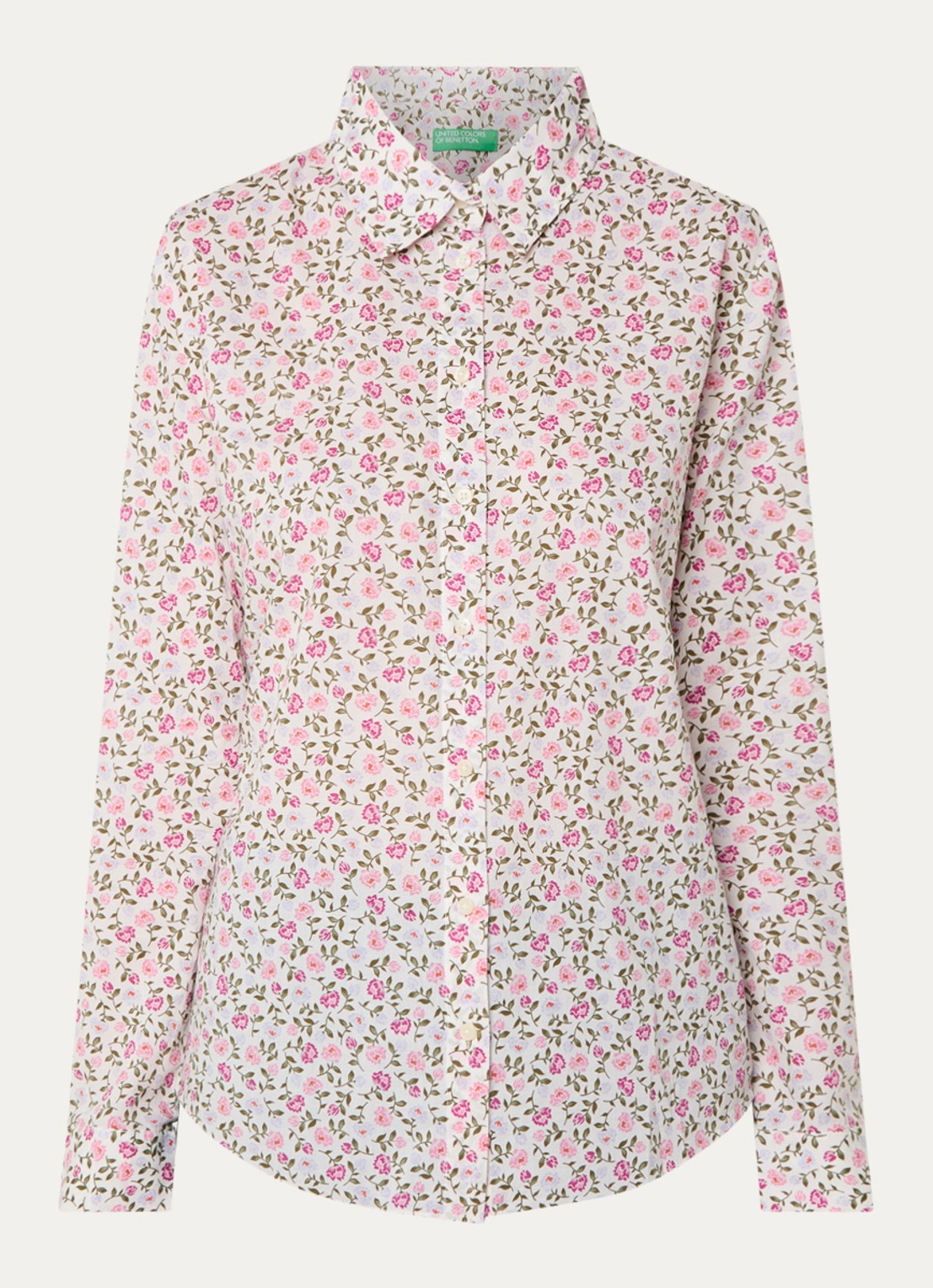 Benetton Blouse met print - voorkant 2 roze