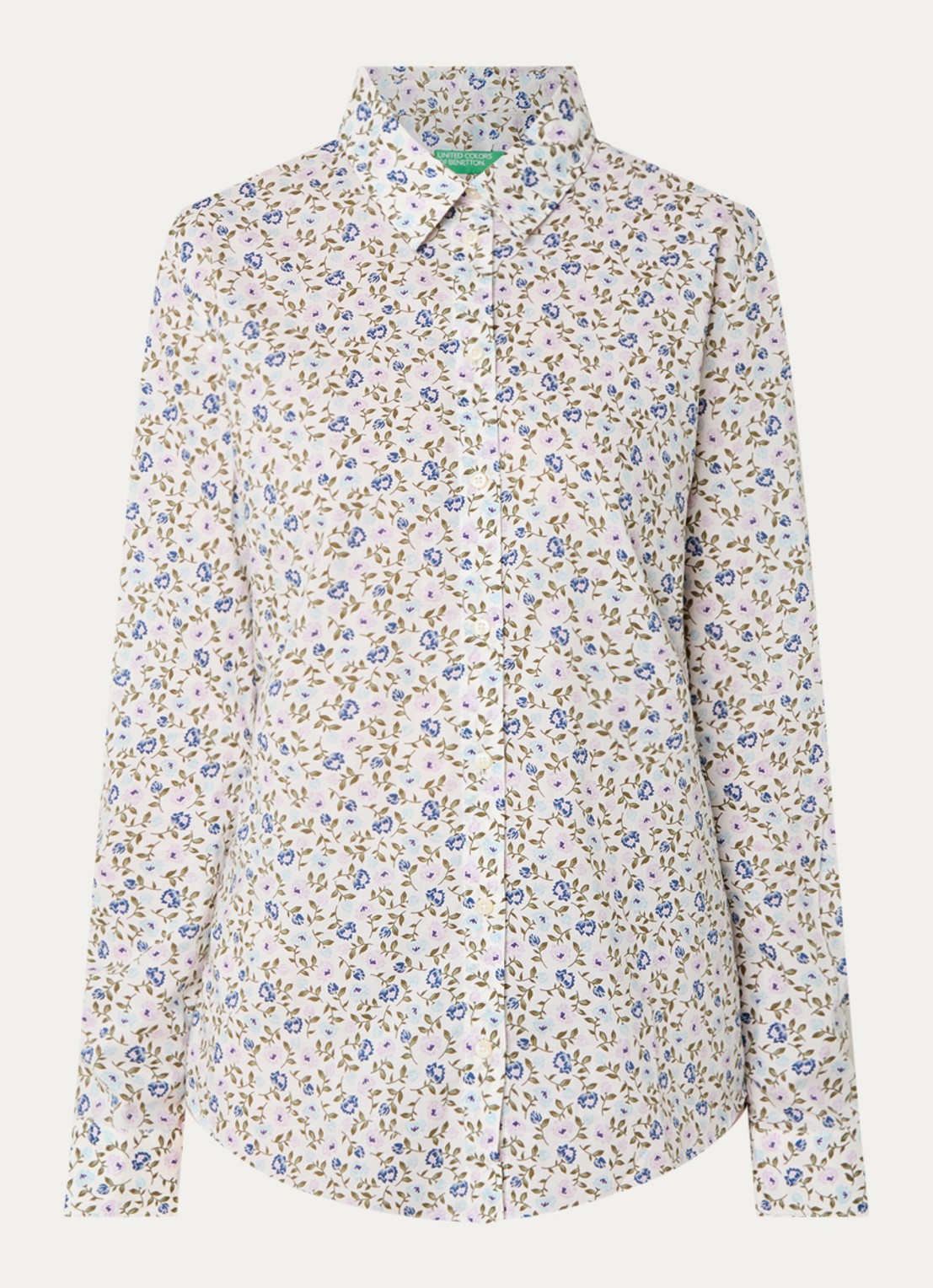 Benetton Blouse met print - voorkant 2 creme
