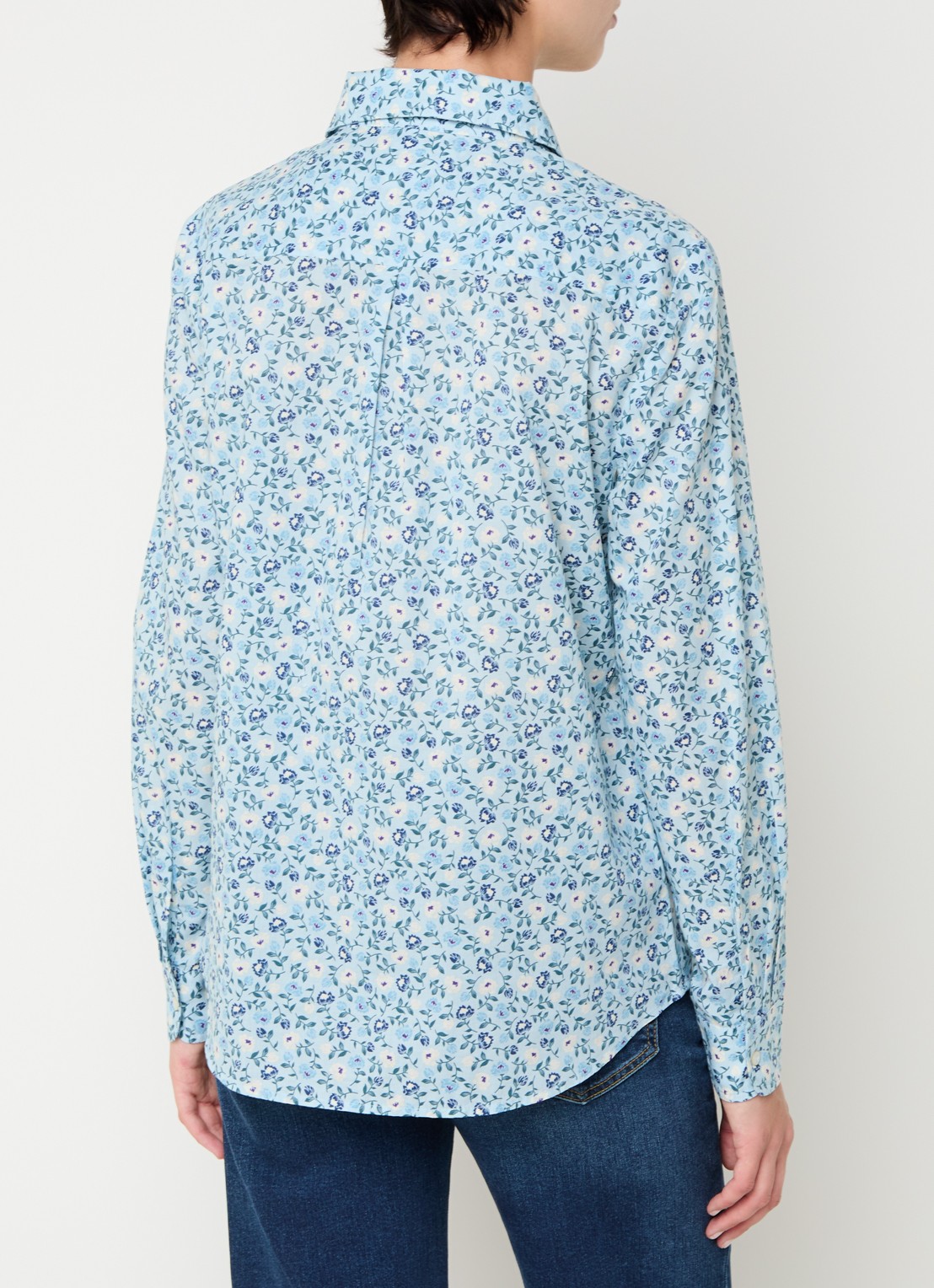 Benetton Blouse met print - achterkant 2 blauw