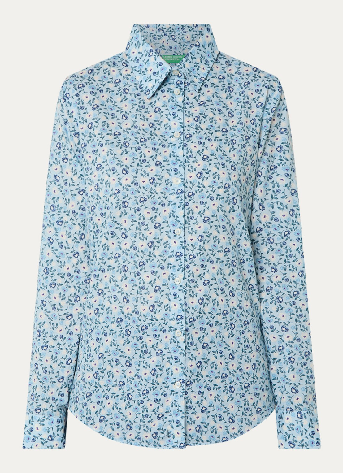 Benetton Blouse met print - voorkant 3 blauw
