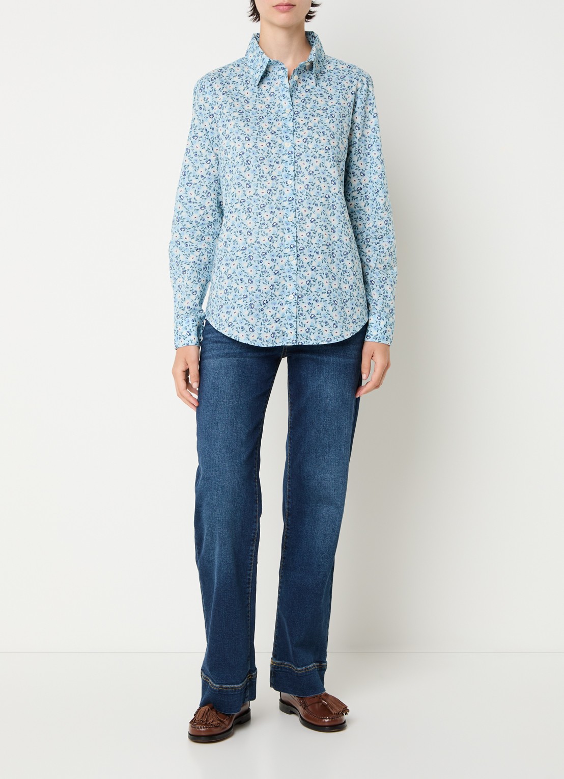 Benetton Blouse met print - voorkant 4 blauw