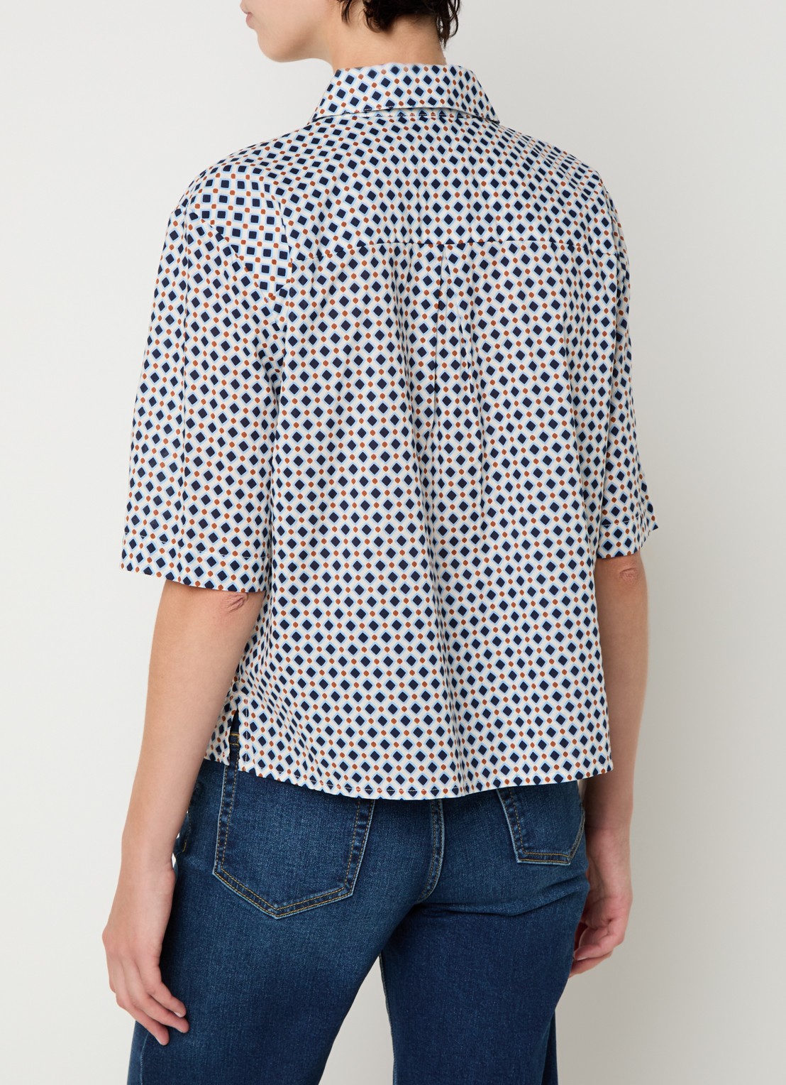 Benetton Blouse met print - achterkant 4 wit