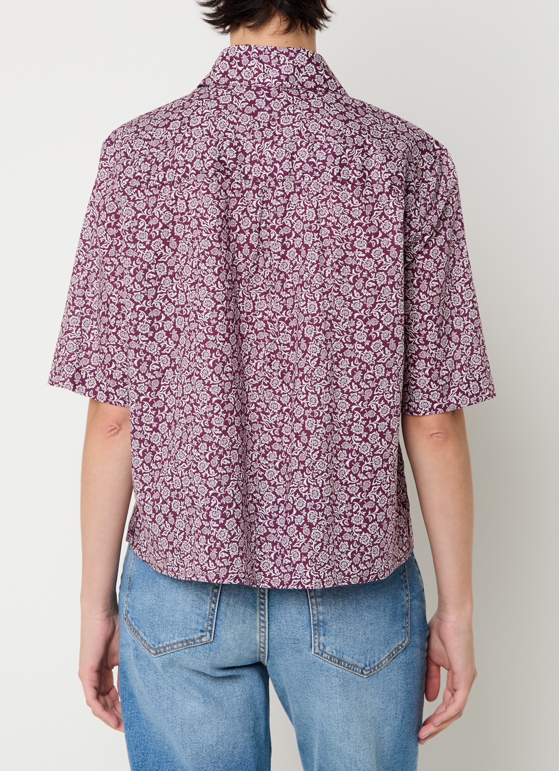 Benetton Blouse met print - achterkant 4 bordeauxrood