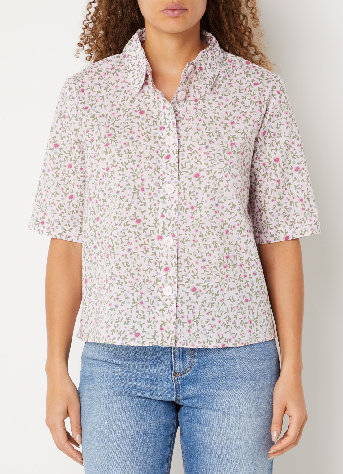Benetton Blouse met print - detail 3 lichtroze