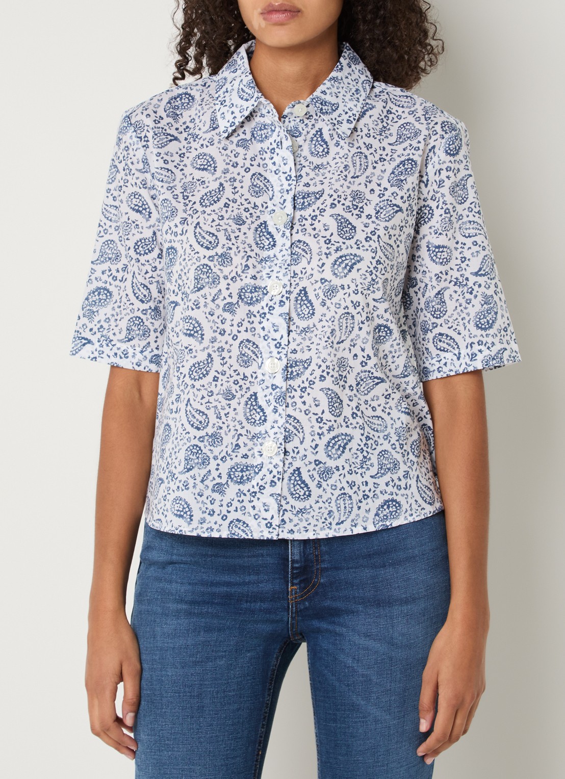 Benetton Blouse met print - detail indigo