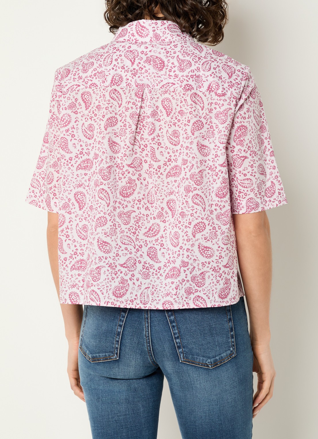 Benetton Blouse met print - achterkant 3 donkerroze