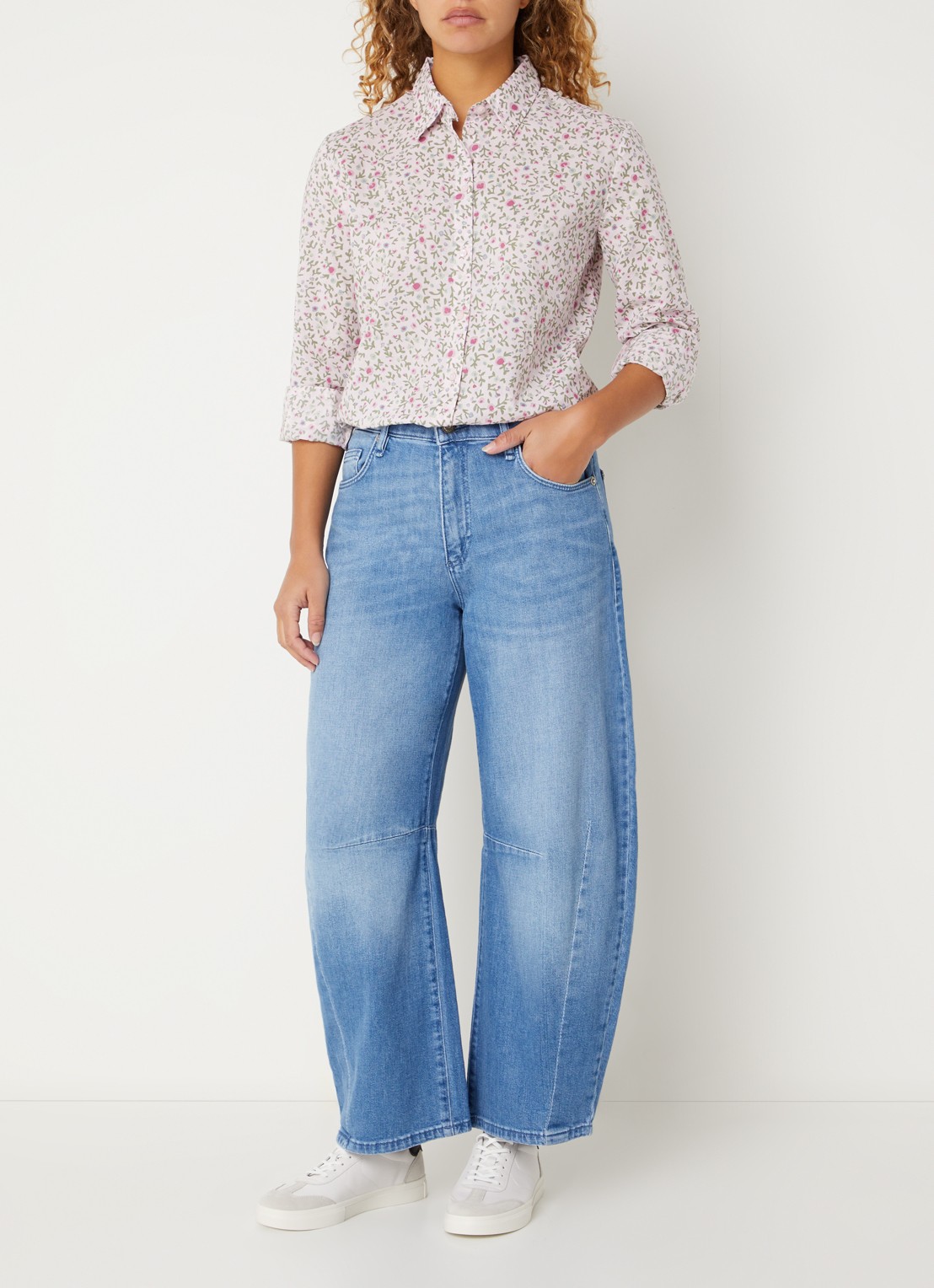 Benetton Blouse met print - voorkant 2 lichtroze
